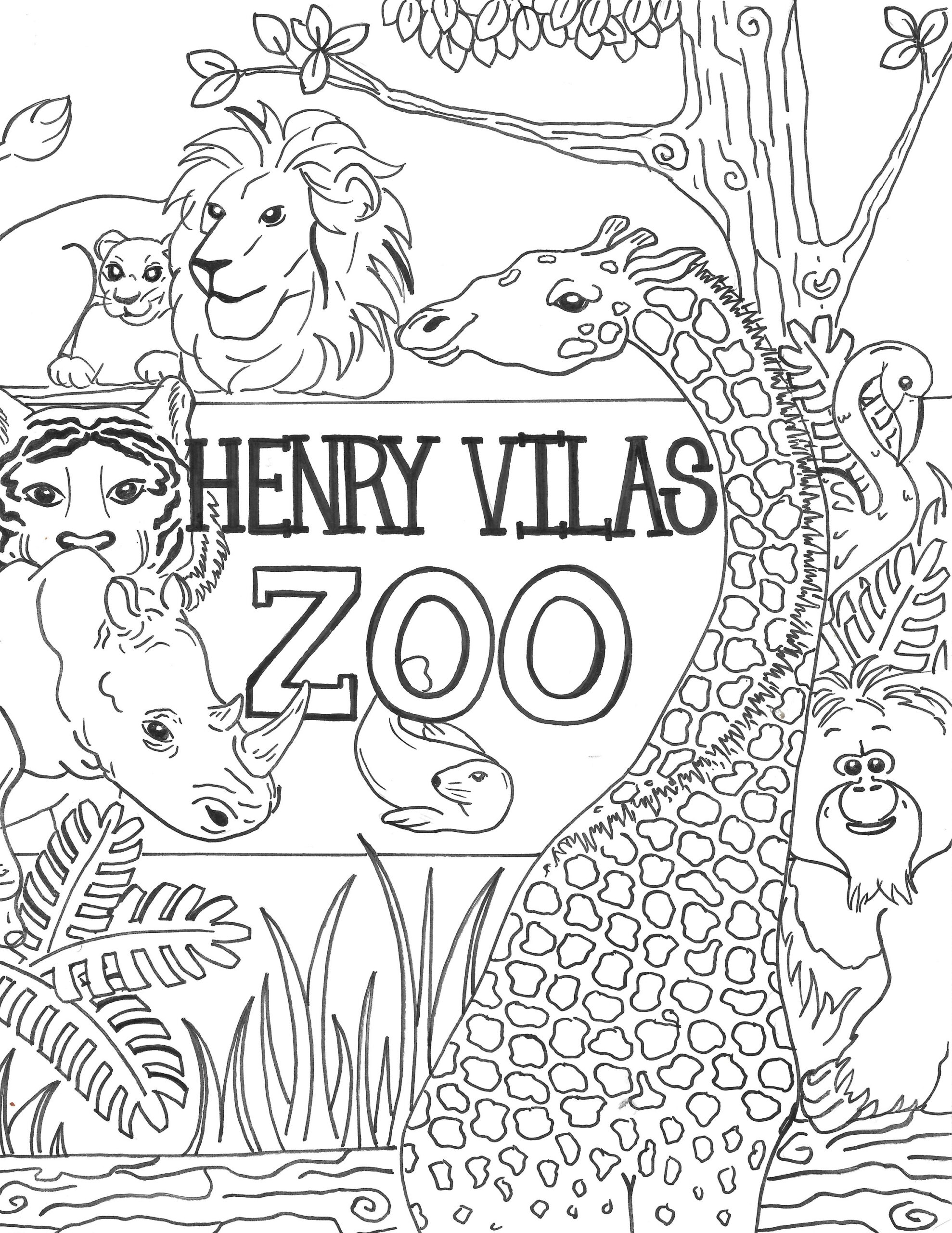 1 Page Henry Vilas Zoo Madison Wisconsin Coloring Page color My City Madison Etsy