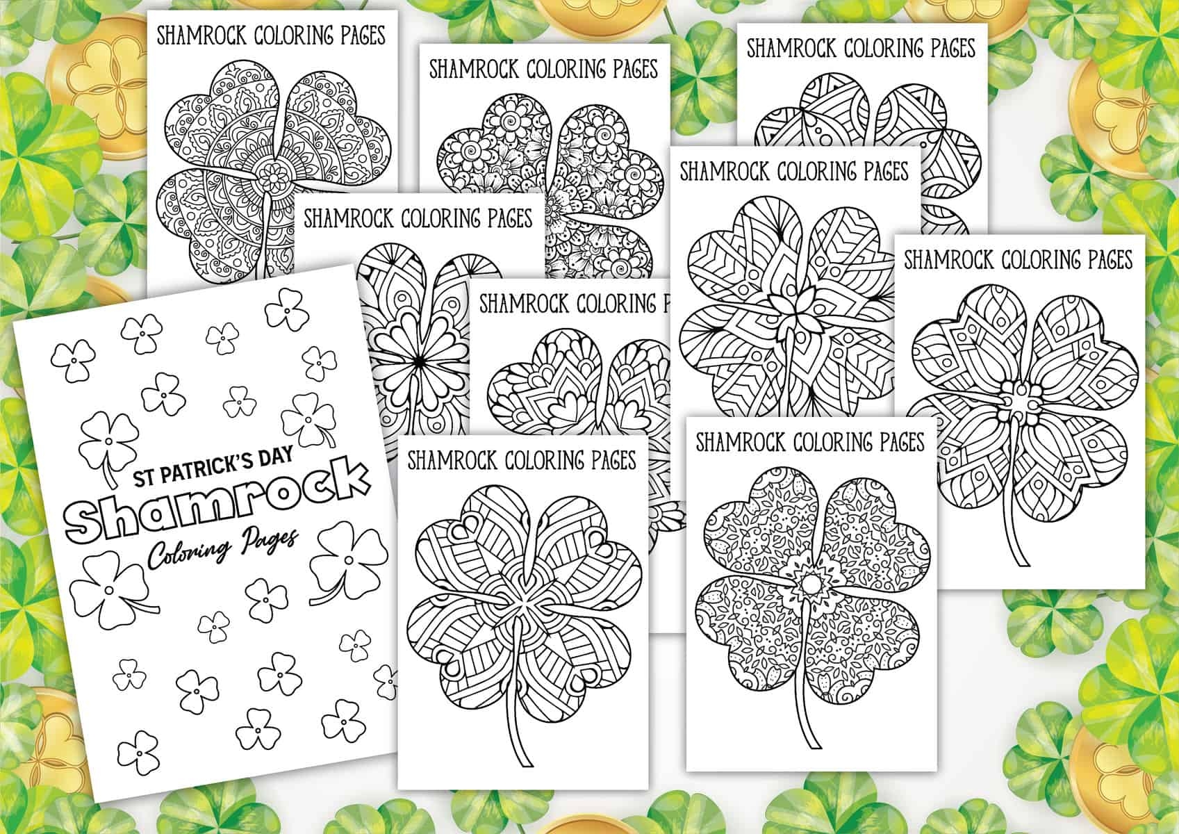 10 Free Shamrock Coloring Pages St Patrick s Day PDFs 