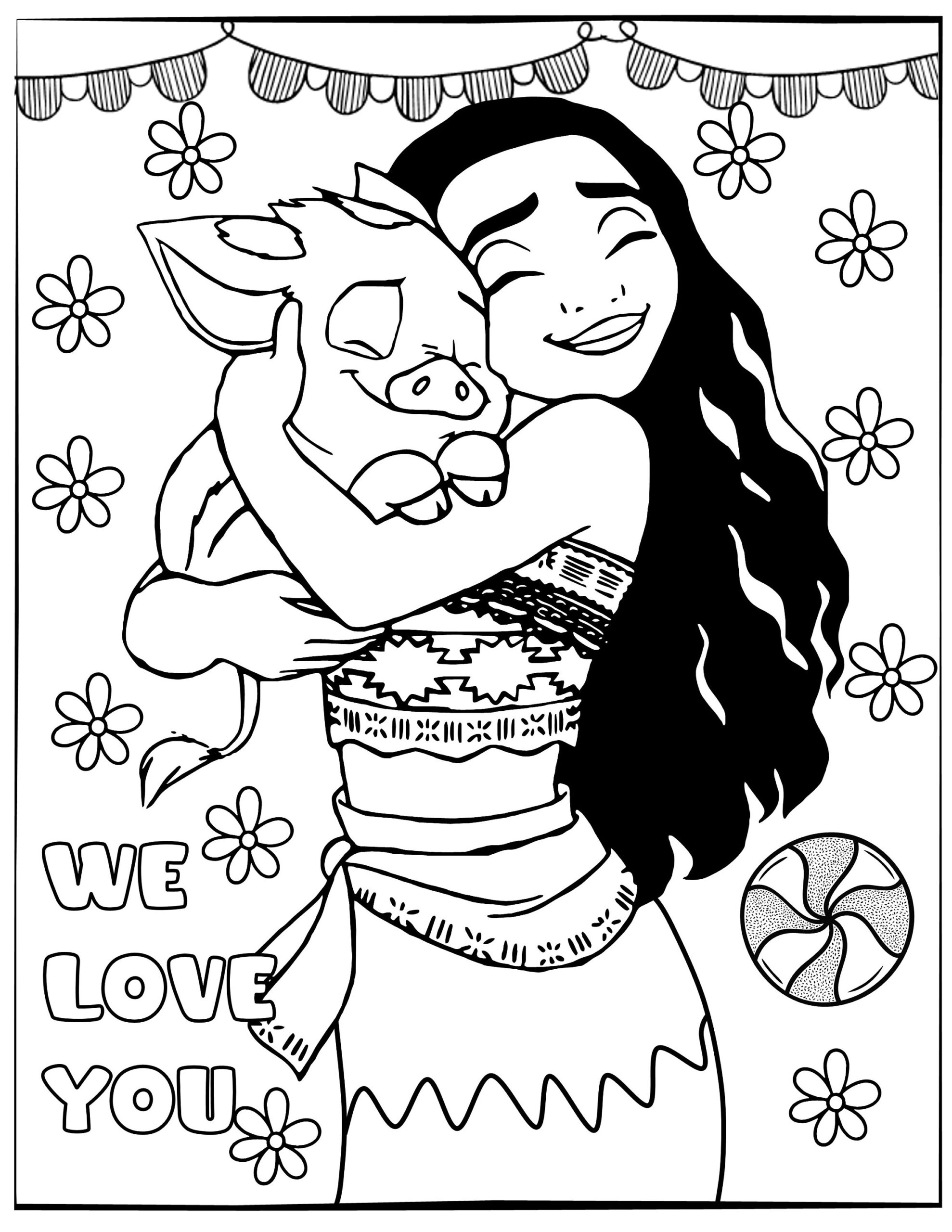 10 Moana Coloring Activity Page For Birthday Personalized With Name Party Favor Kids Worksheet Etsy