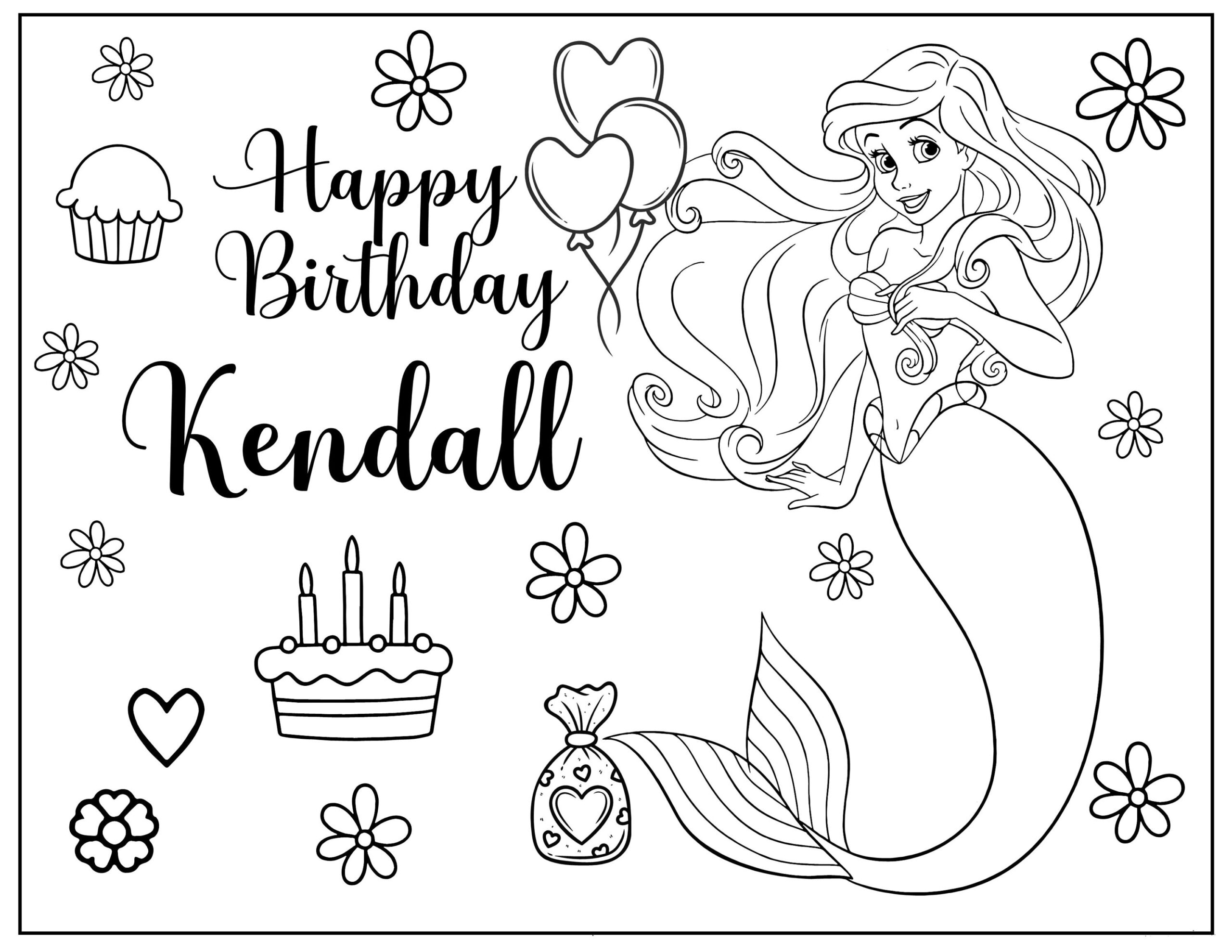 little mermaid color pages