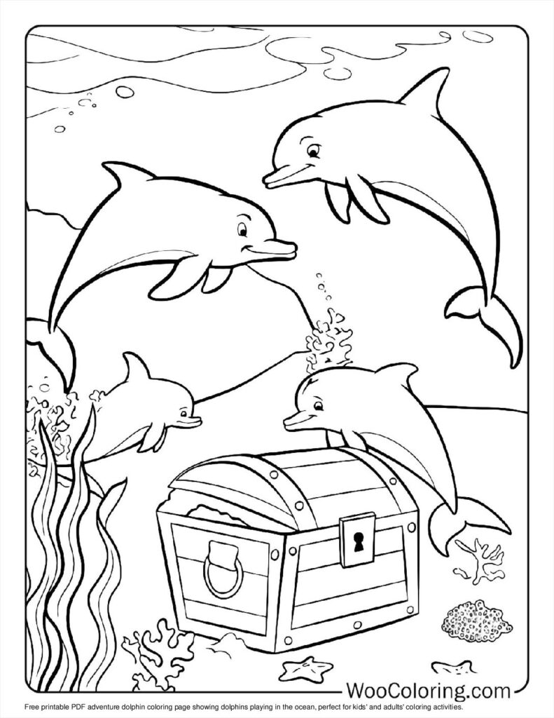 100 Dolphin Coloring Pages Free PDF To Print Woo Coloring