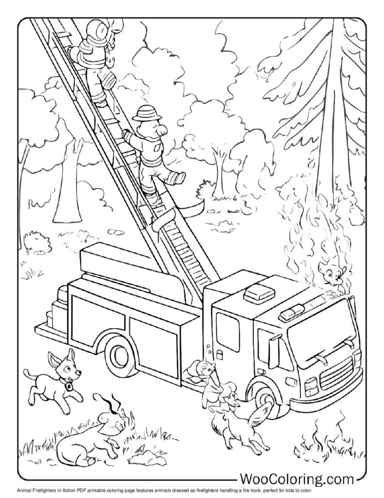 100 Fire Truck Coloring Pages Free PDF To Print Woo Coloring