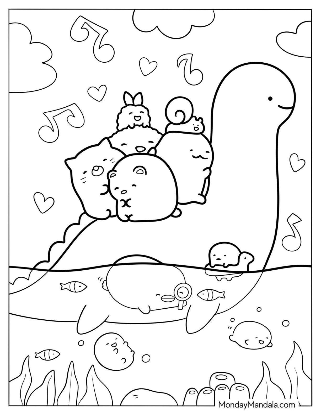 cute kawaii animals coloring pages