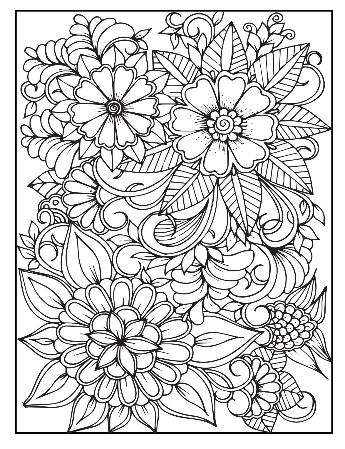 100 PAGES Adult Coloring Pages Etsy