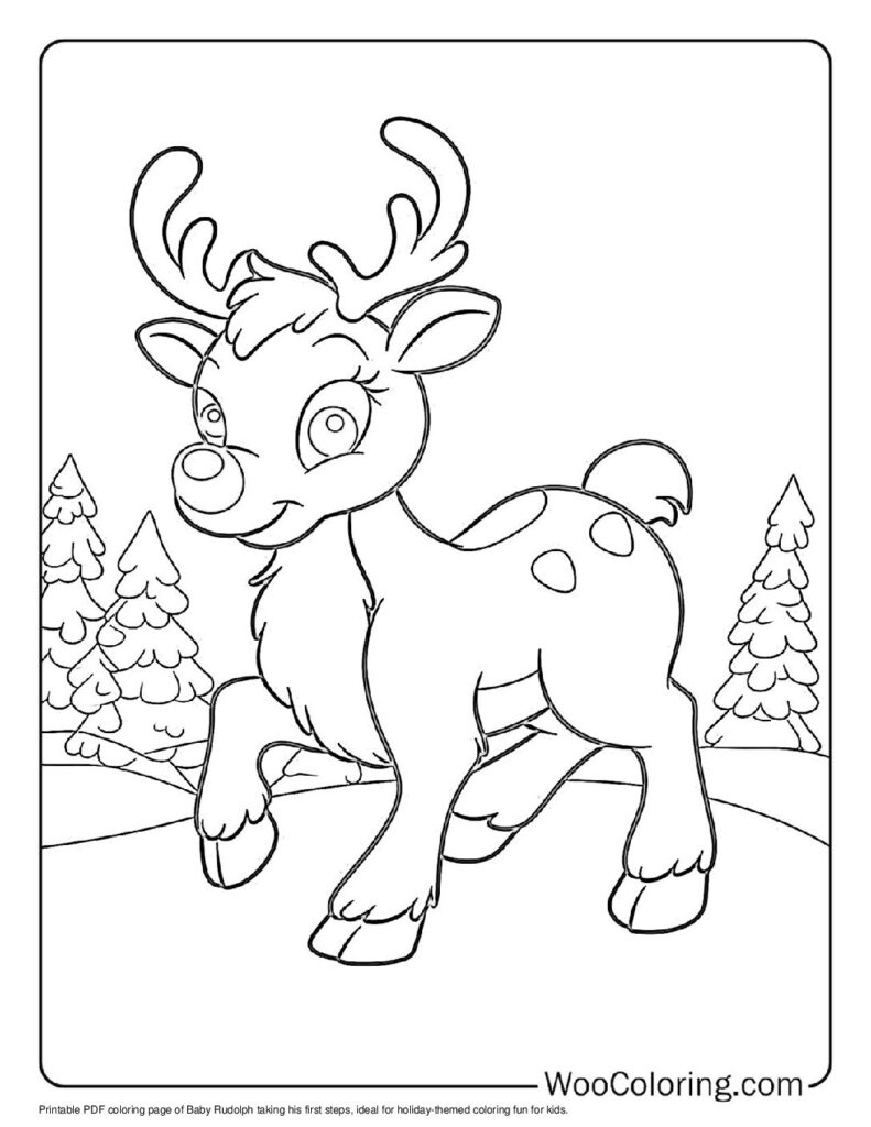 100 Rudolph Coloring Pages Free PDF To Print Woo Coloring