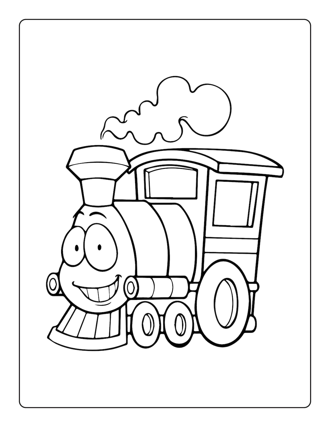12 Printable Train Coloring Pages For Children Etsy