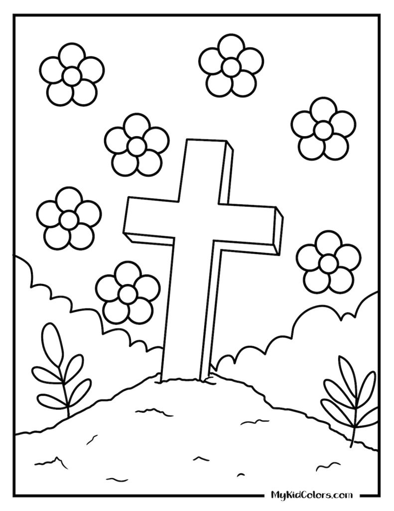 cross coloring pages for preschoolers