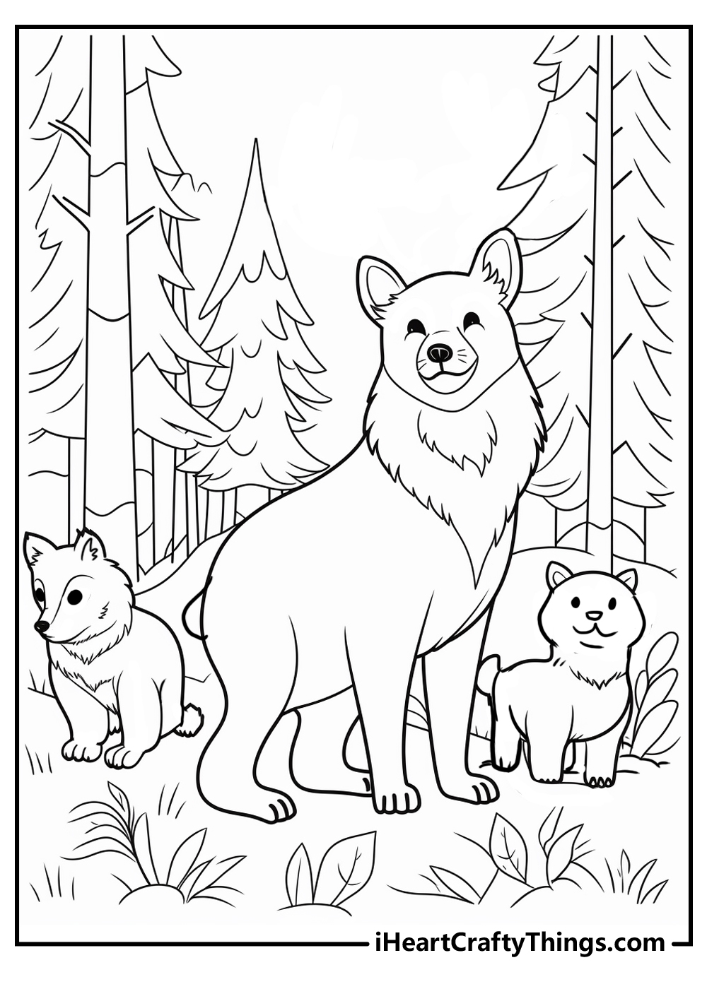 forest coloring pages with animals