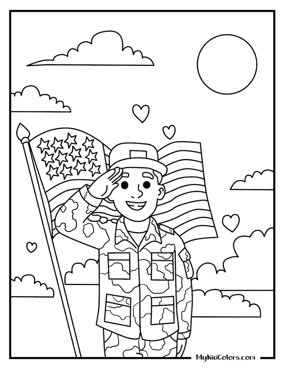 veterans day coloring pages for preschool