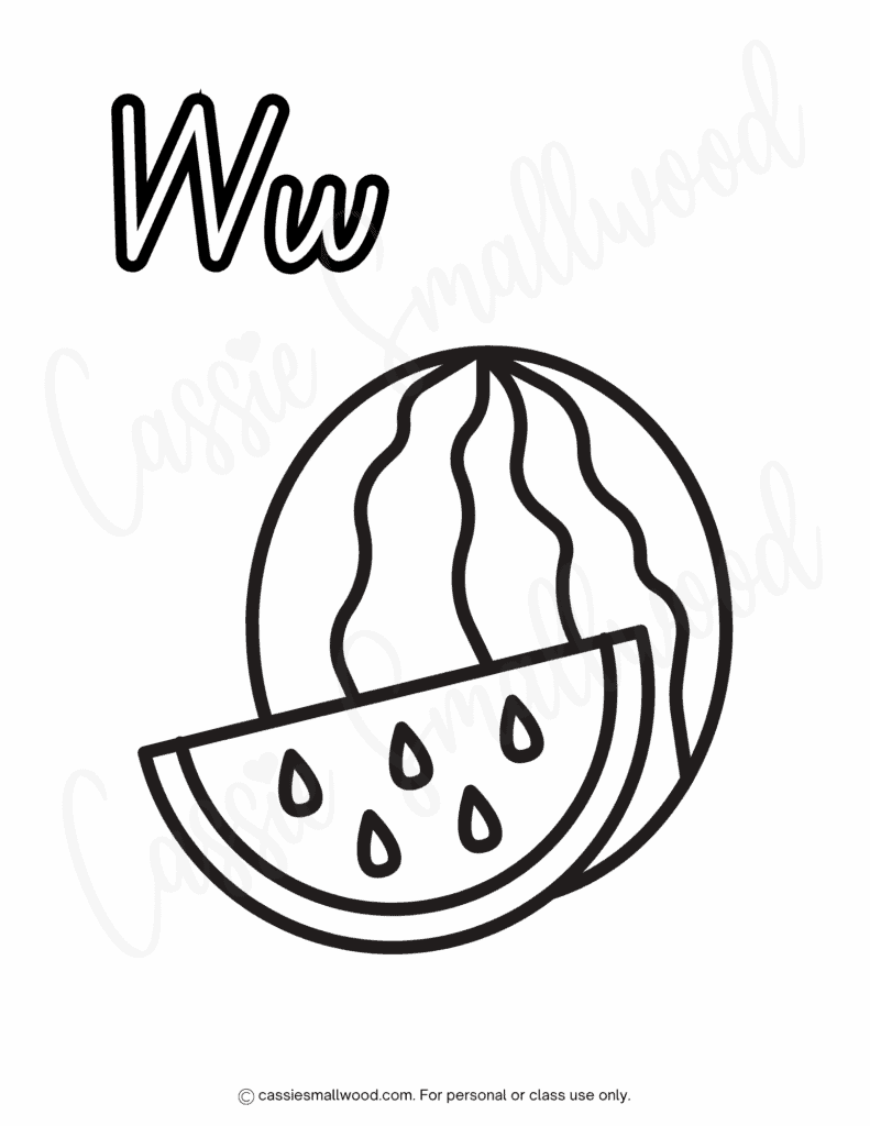 16 CUTE Watermelon Coloring Pages Cassie Smallwood