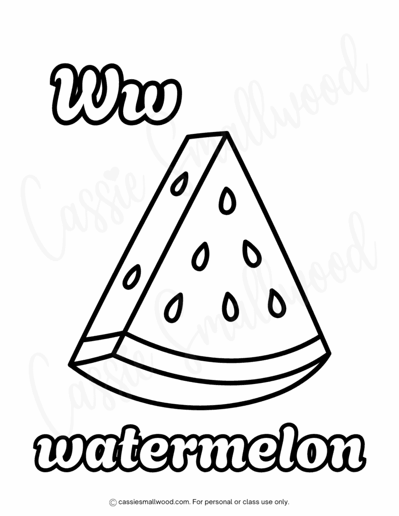 16 CUTE Watermelon Coloring Pages Cassie Smallwood
