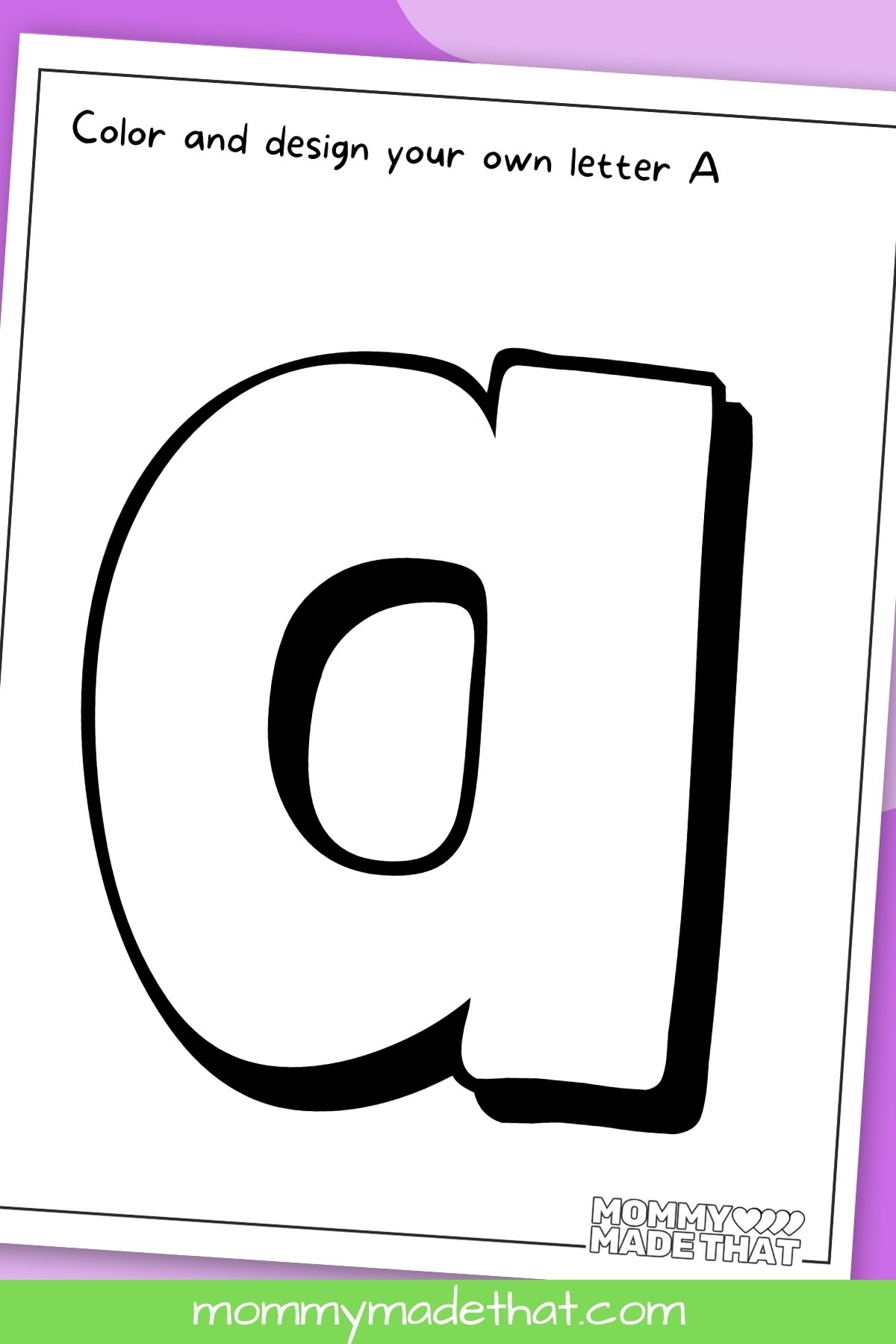 letter a coloring pages