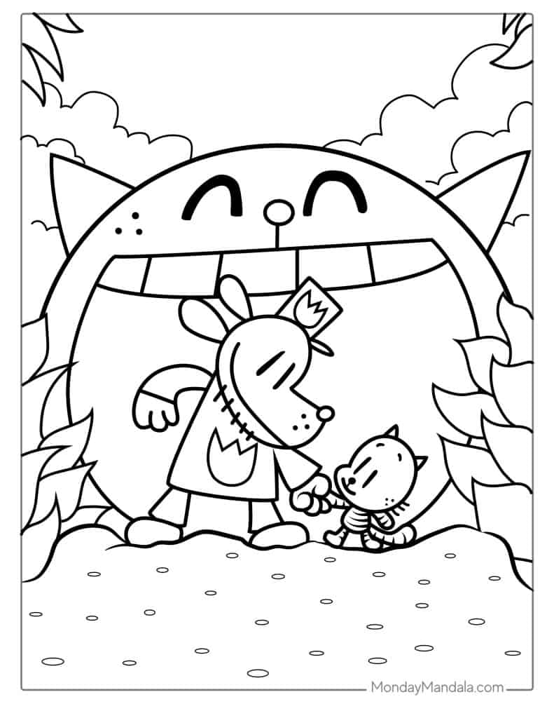 dog man coloring pages