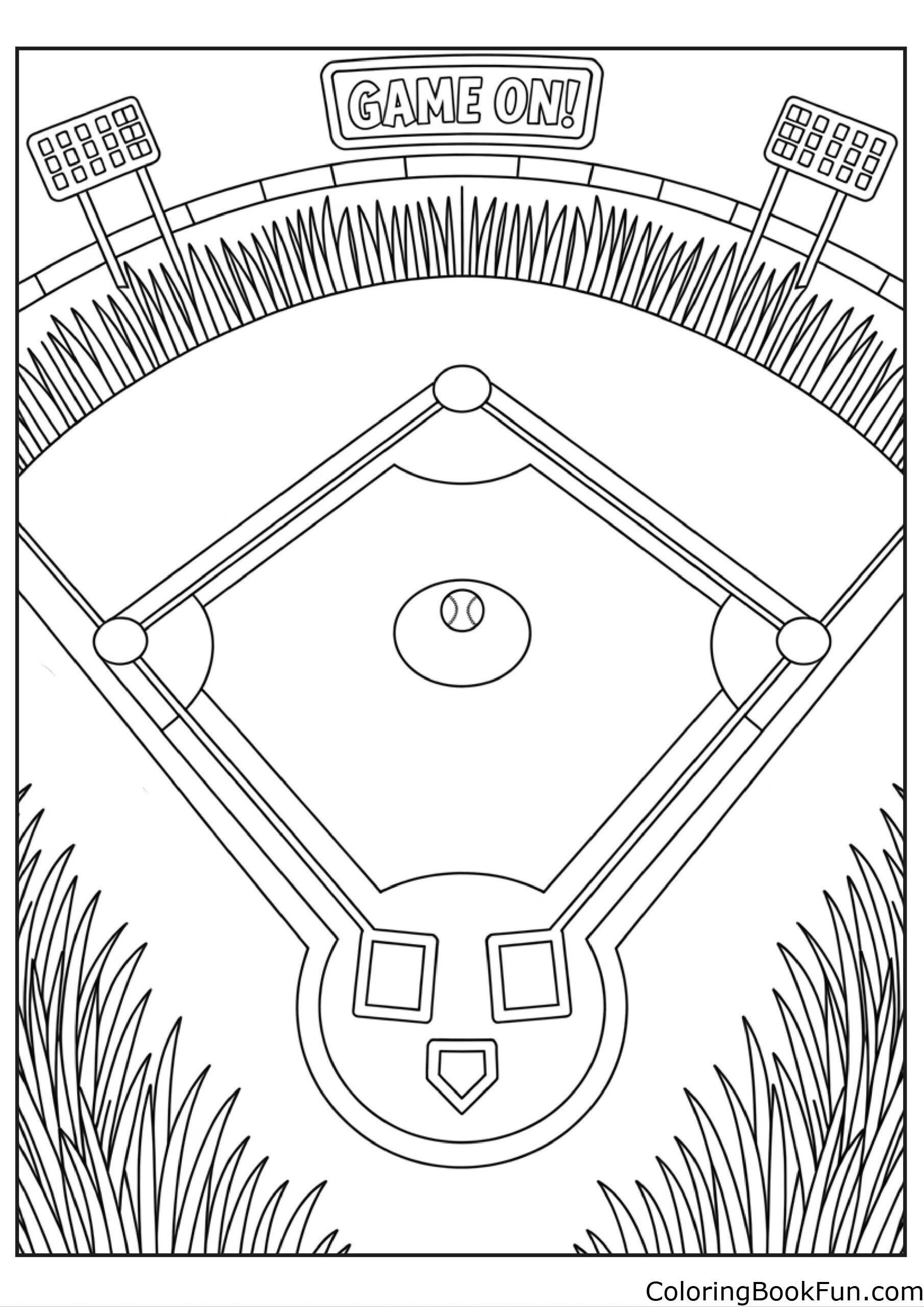 baseball game coloring pages