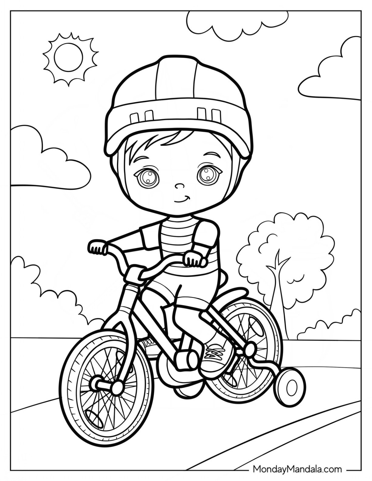 bicycle coloring pages preschool
