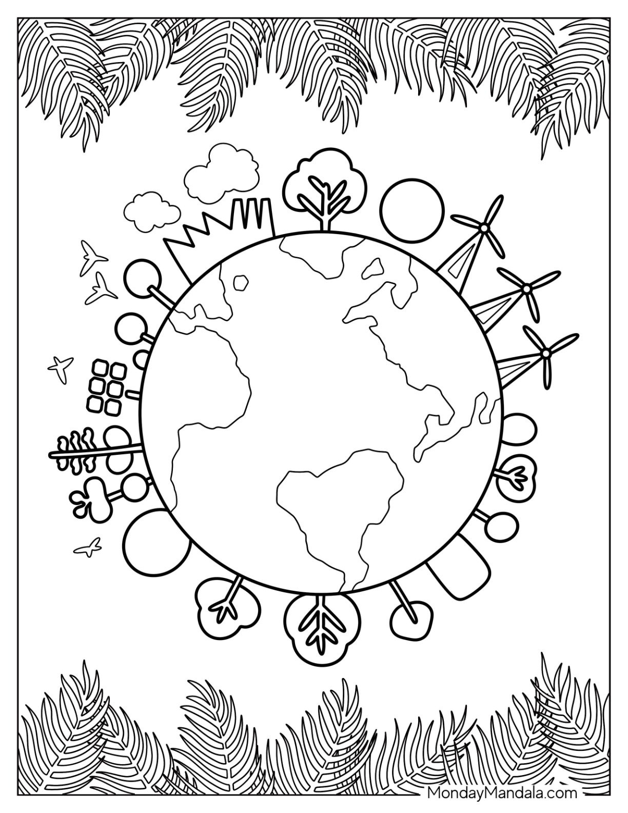 20 Earth Coloring Pages Free PDF Printables