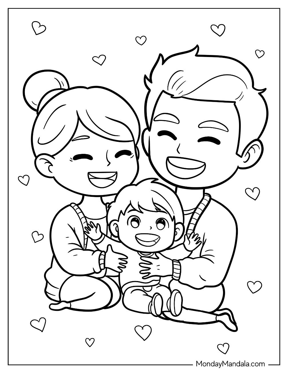 20 Family Coloring Pages Free PDF Printables 