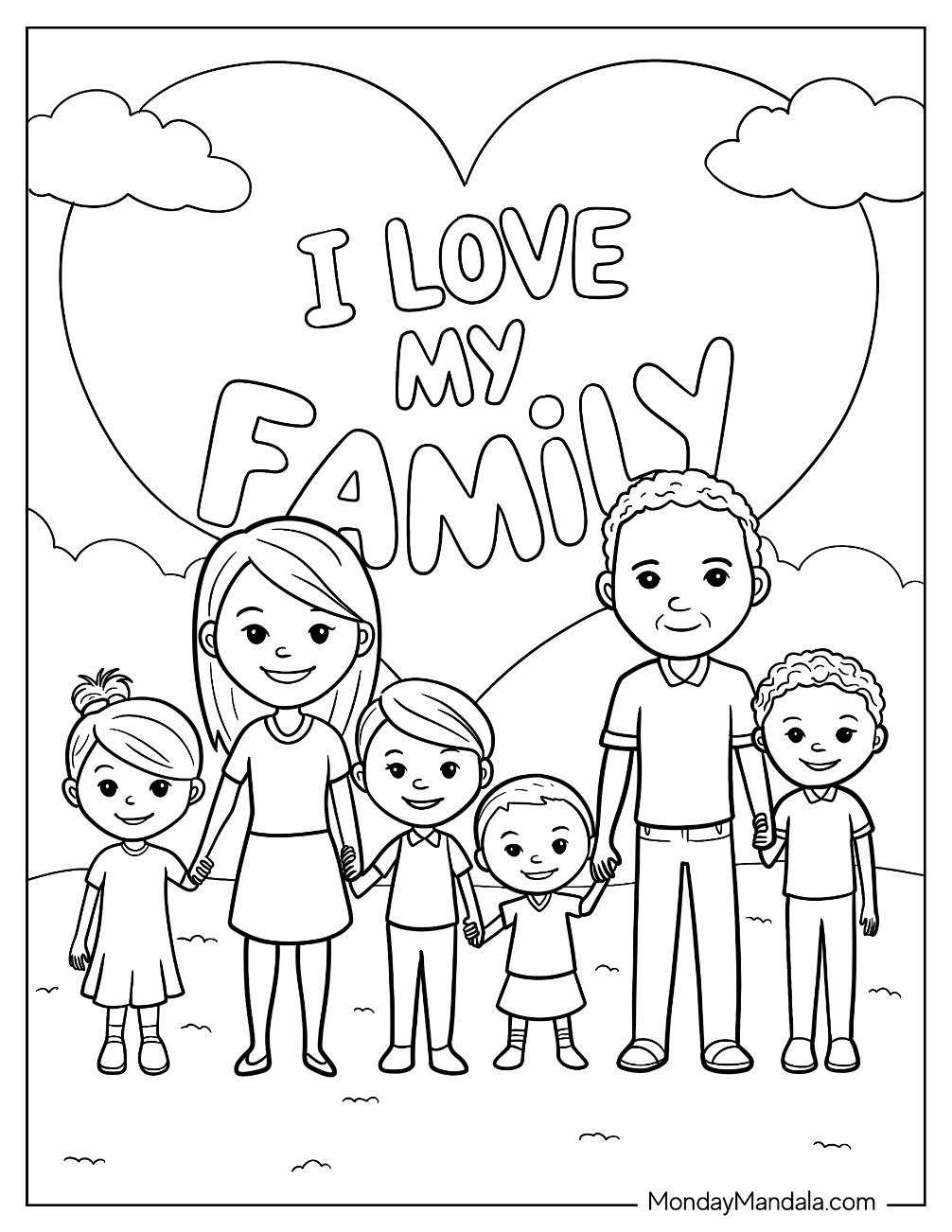 20 Family Coloring Pages Free PDF Printables