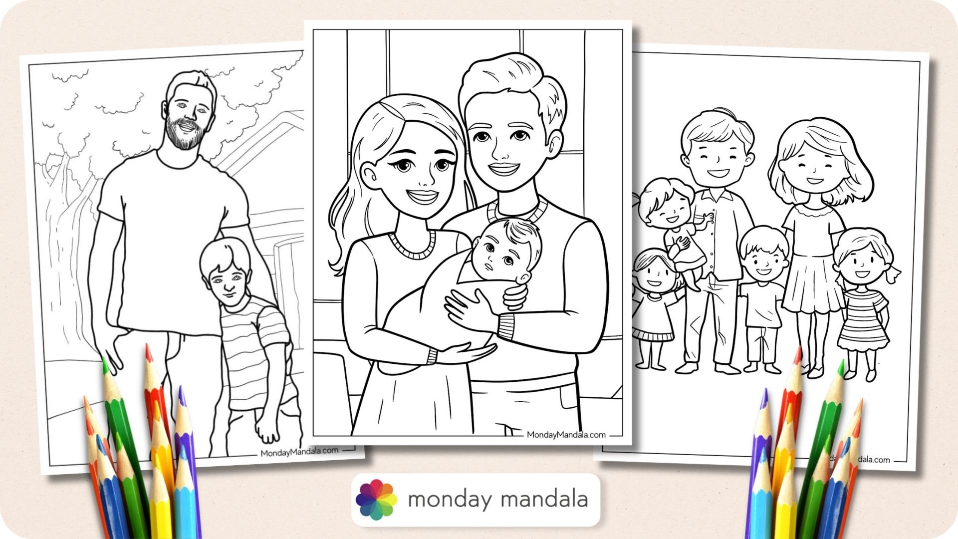 20 Family Coloring Pages Free PDF Printables 