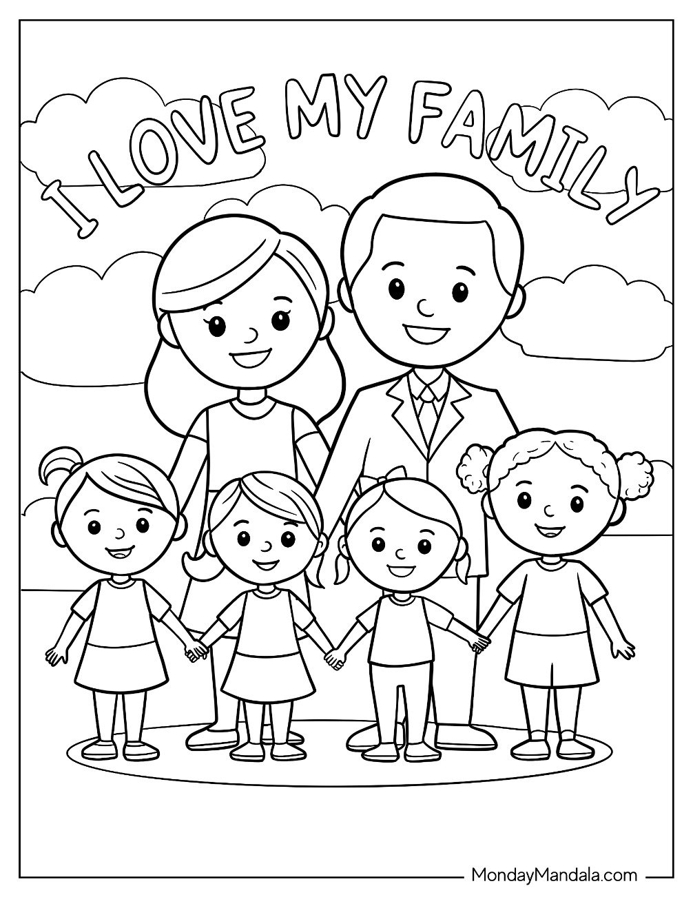 20 Family Coloring Pages Free PDF Printables 