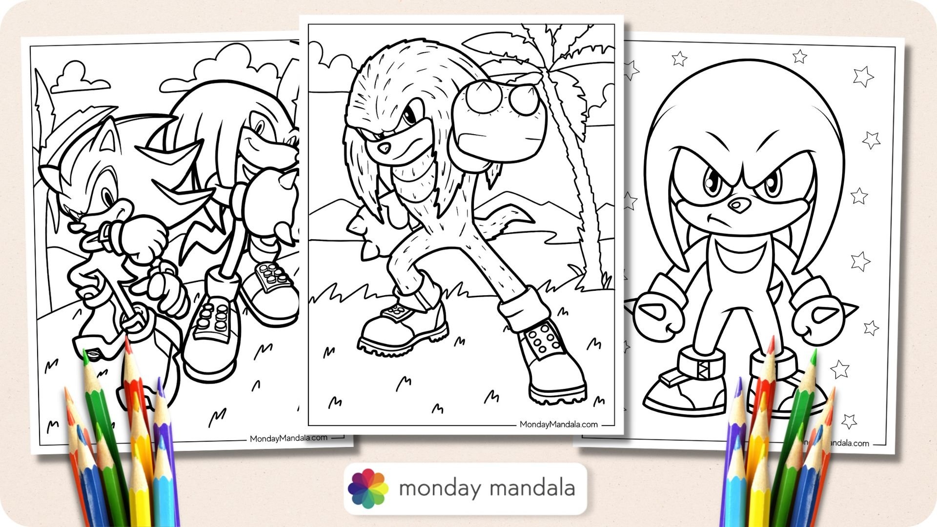 20 Knuckles Coloring Pages Free PDF Printables 