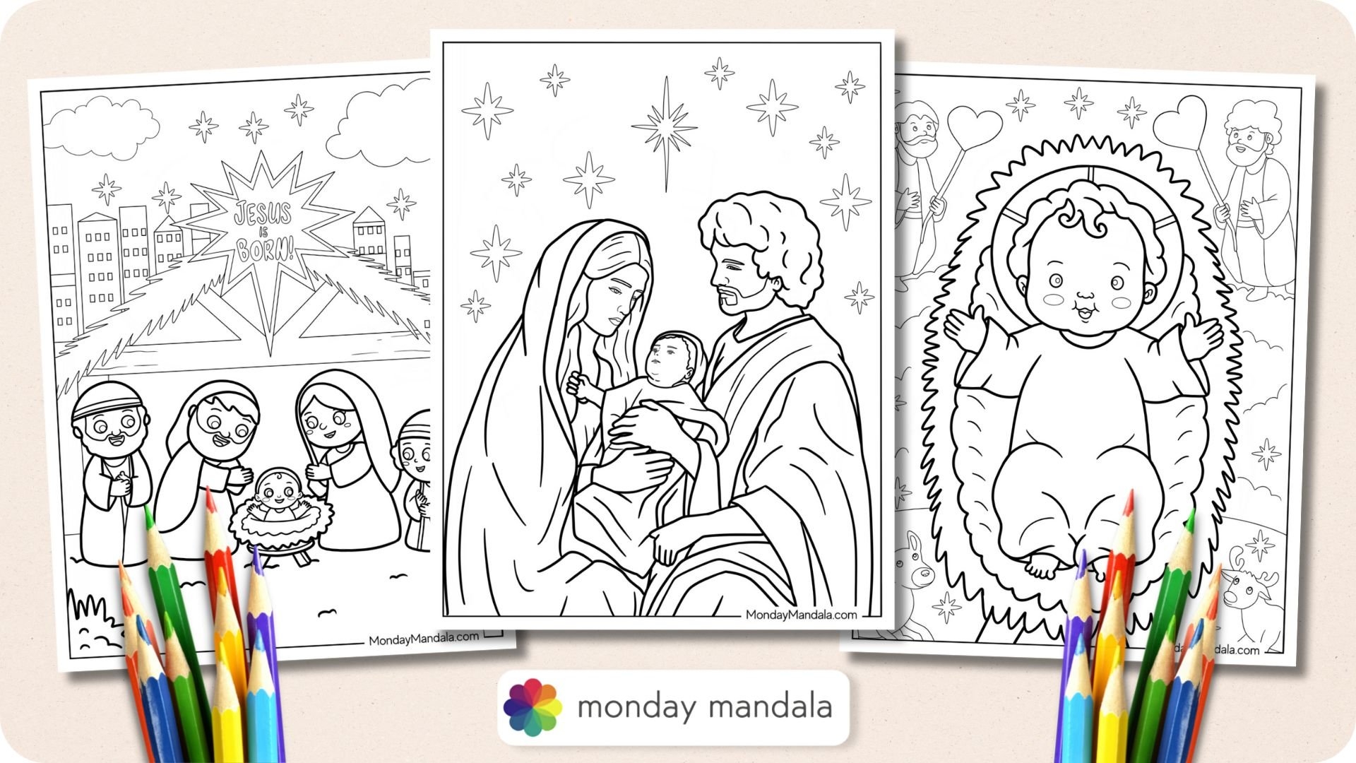 nativity coloring pages for preschool