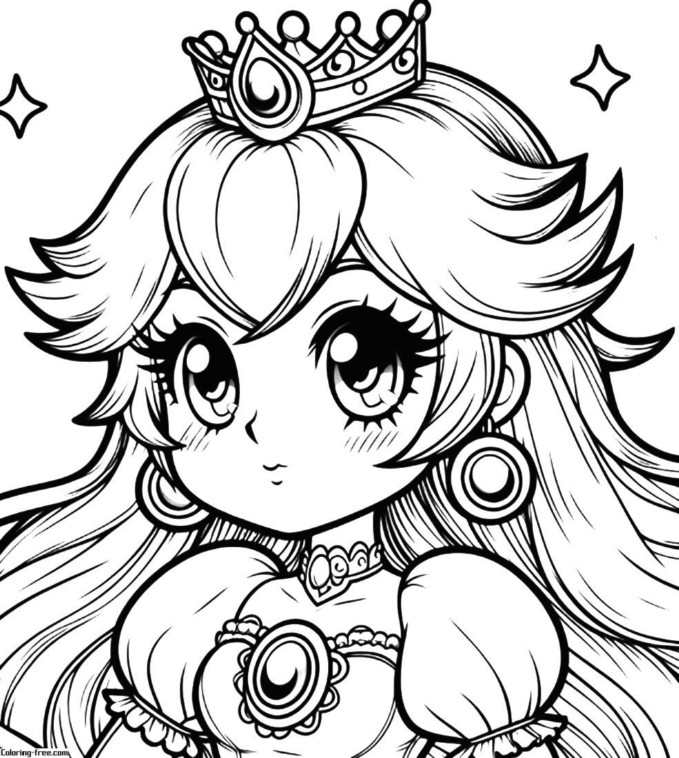 coloring pages princess peach