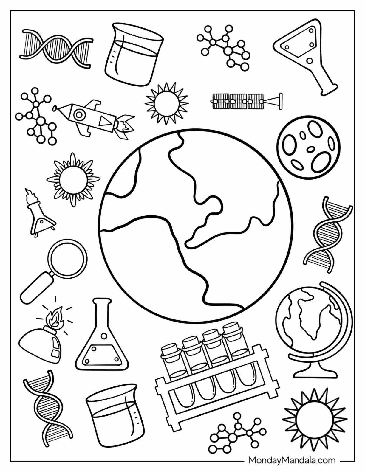 20 Science Coloring Pages Free PDF Printables 