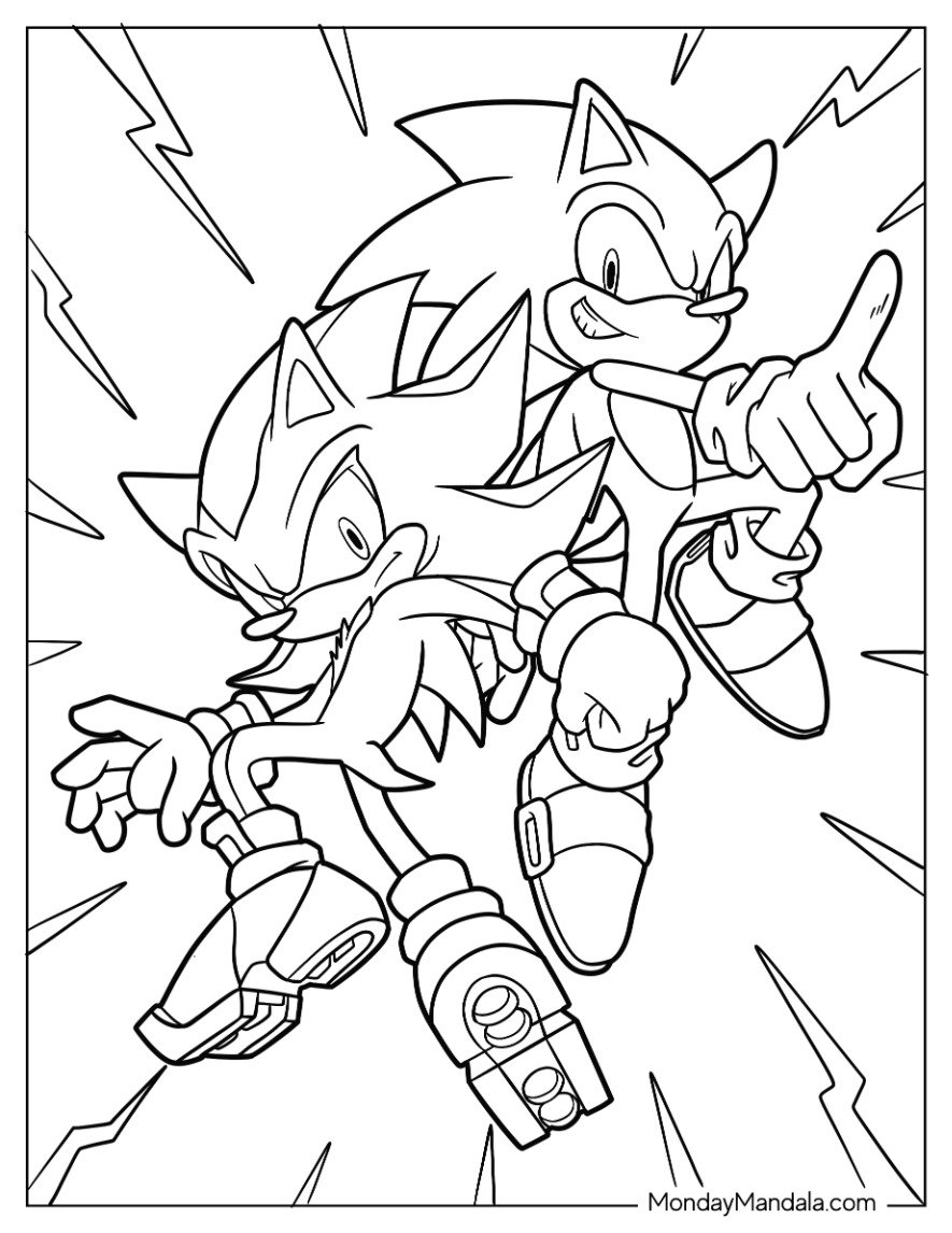 20 Shadow Sonic Coloring Pages Free PDF Printables 