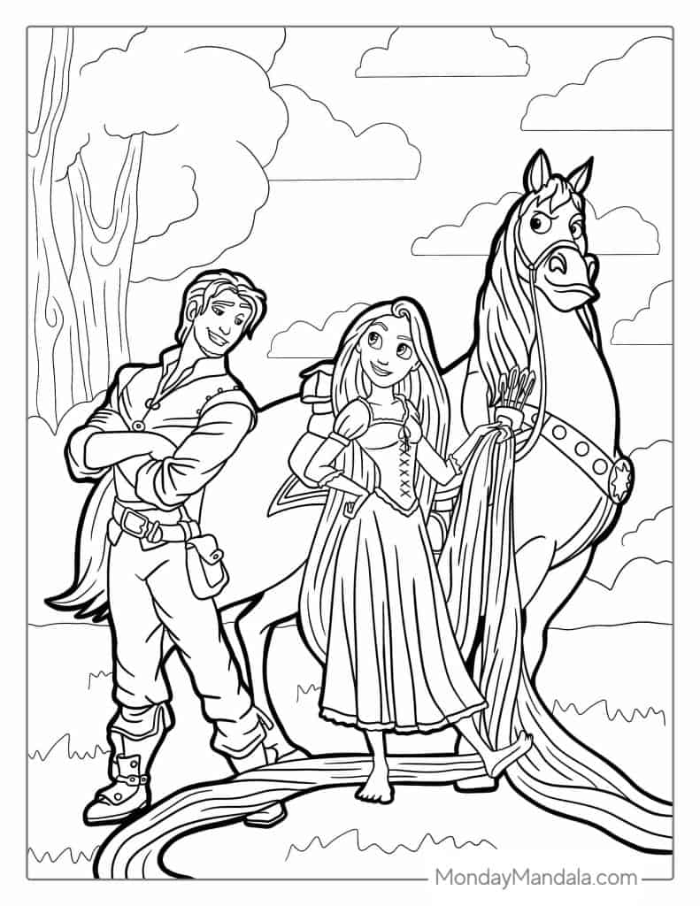 20 Tangled Coloring Pages Free PDF Printables