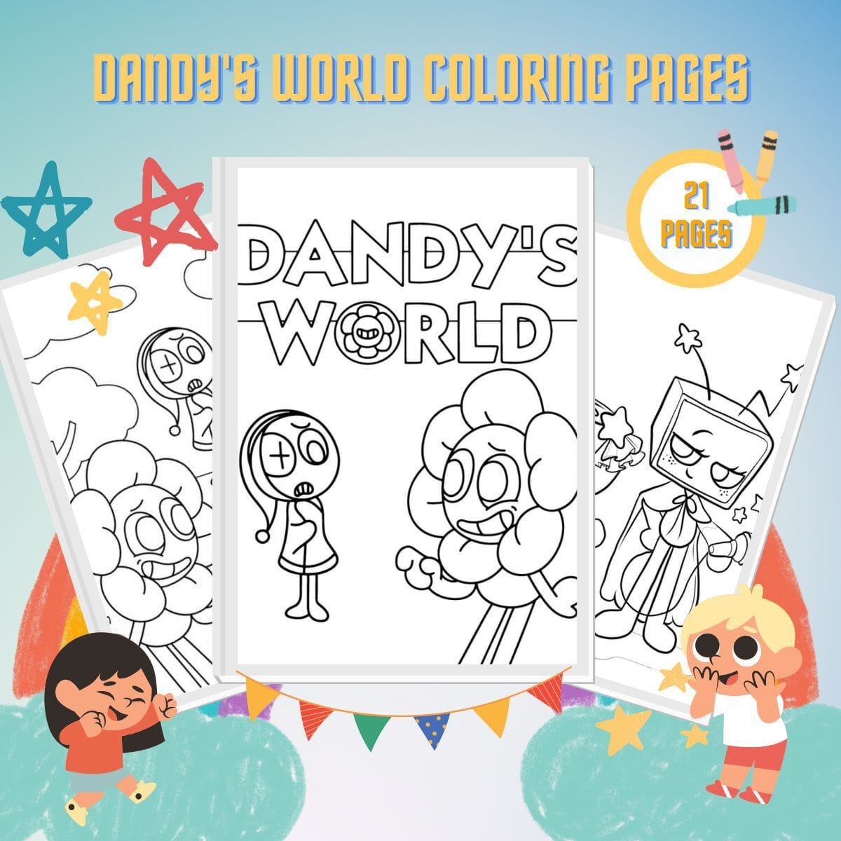 dandys world coloring pages