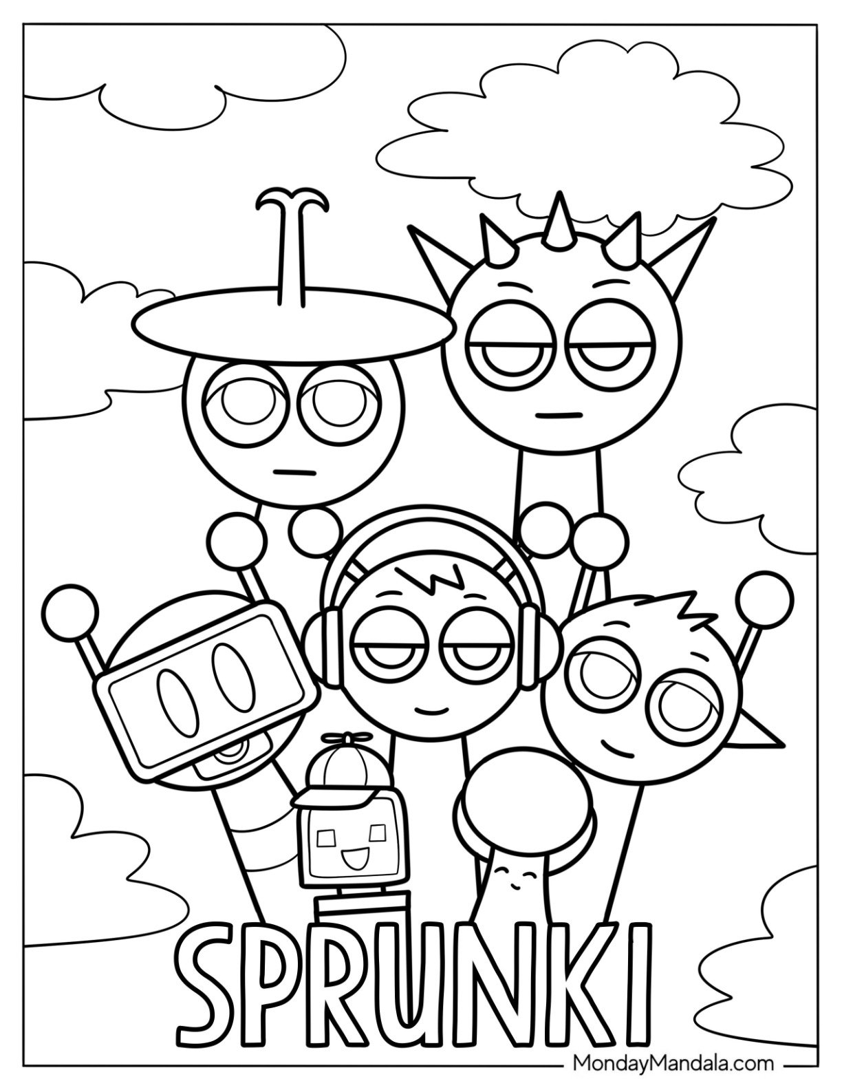 22 Sprunki Coloring Pages Free PDF Printables 