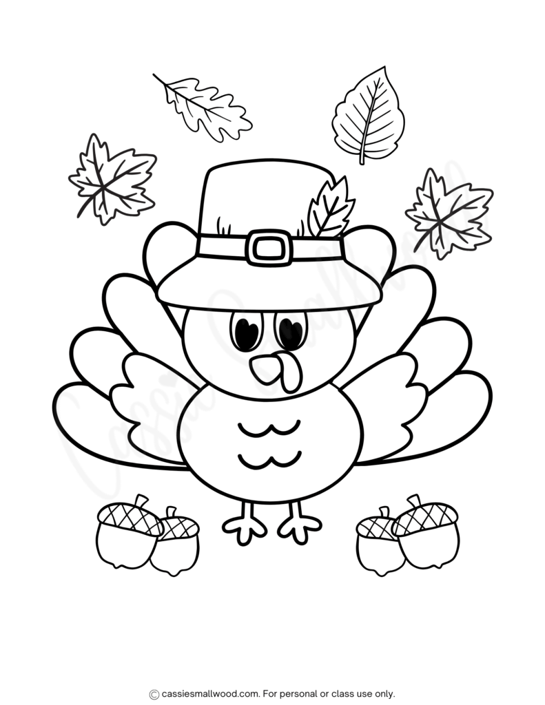 24 CUTE Turkey Coloring Pages Cassie Smallwood