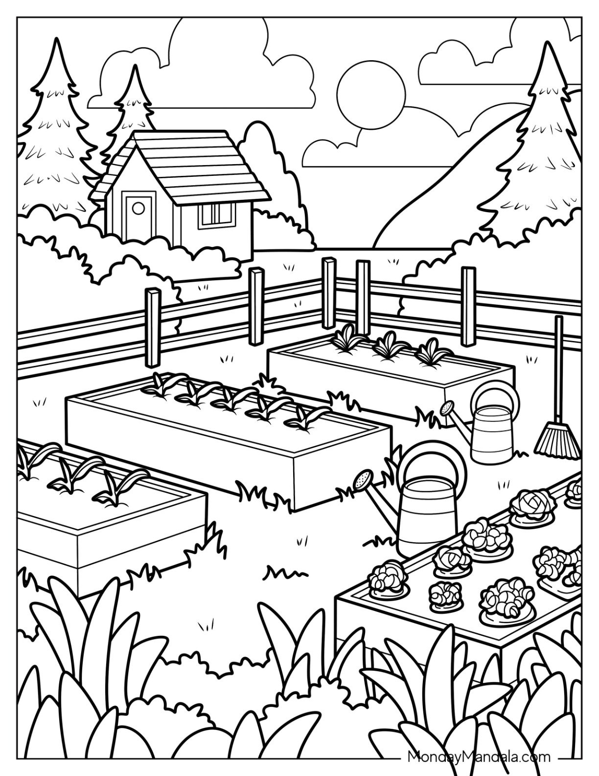 coloring garden pages