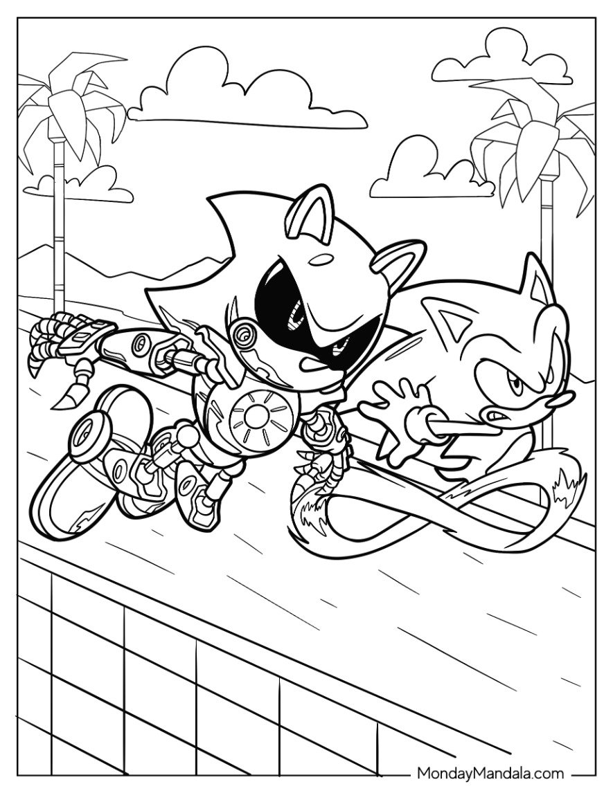 24 Metal Sonic Coloring Pages Free PDF Printables 