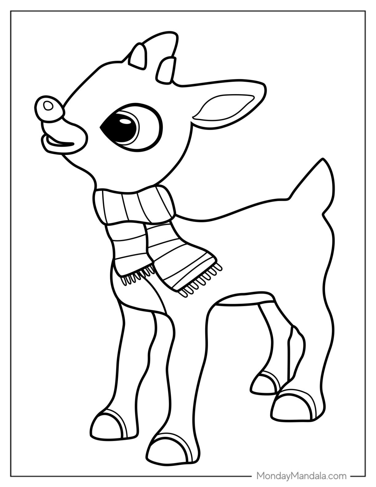 24 Rudolph Coloring Pages Free PDF Printables