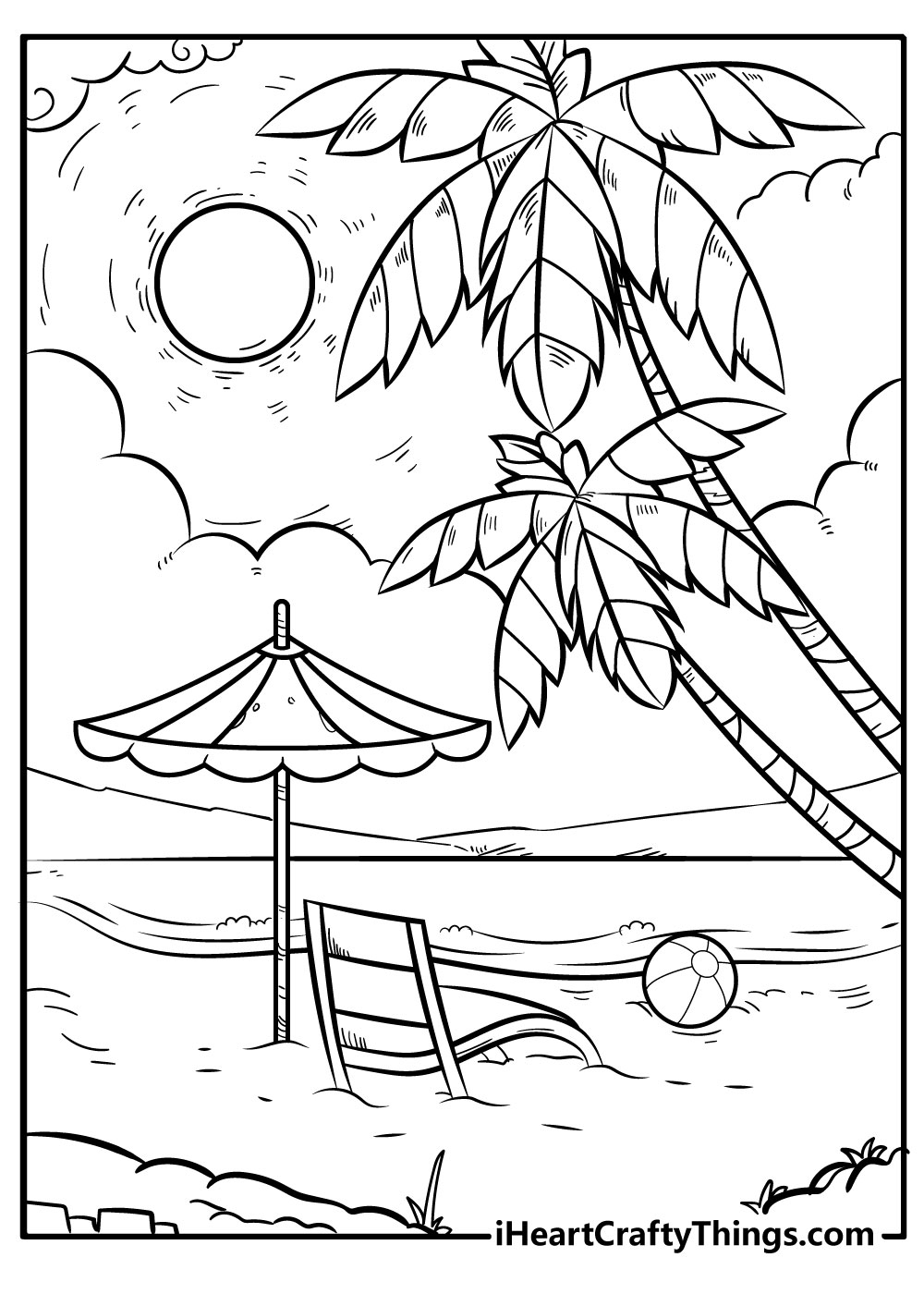 25 Beach Coloring Pages Free Detailed PDF Printables 