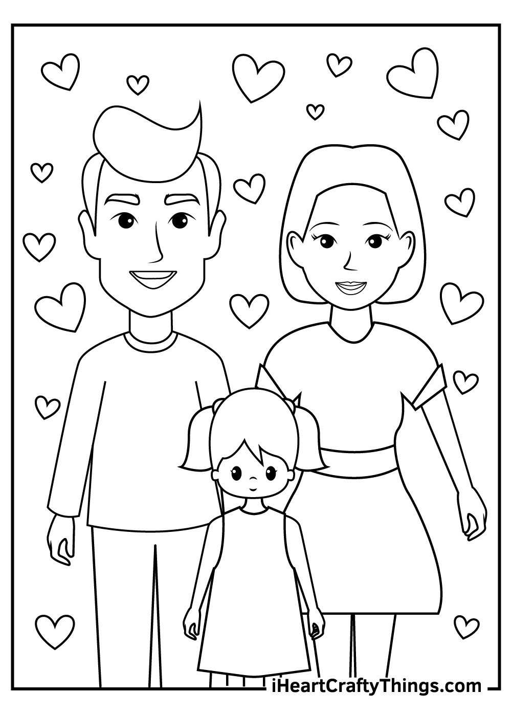 family coloring pages for preschoolers