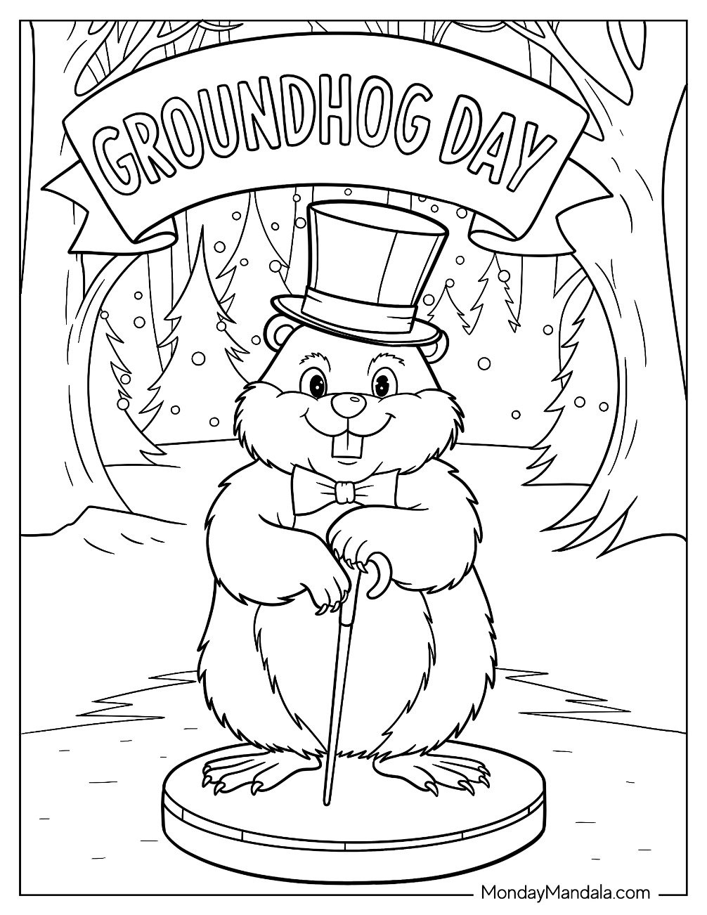 25 Groundhog Day Coloring Pages Free PDF Printables 