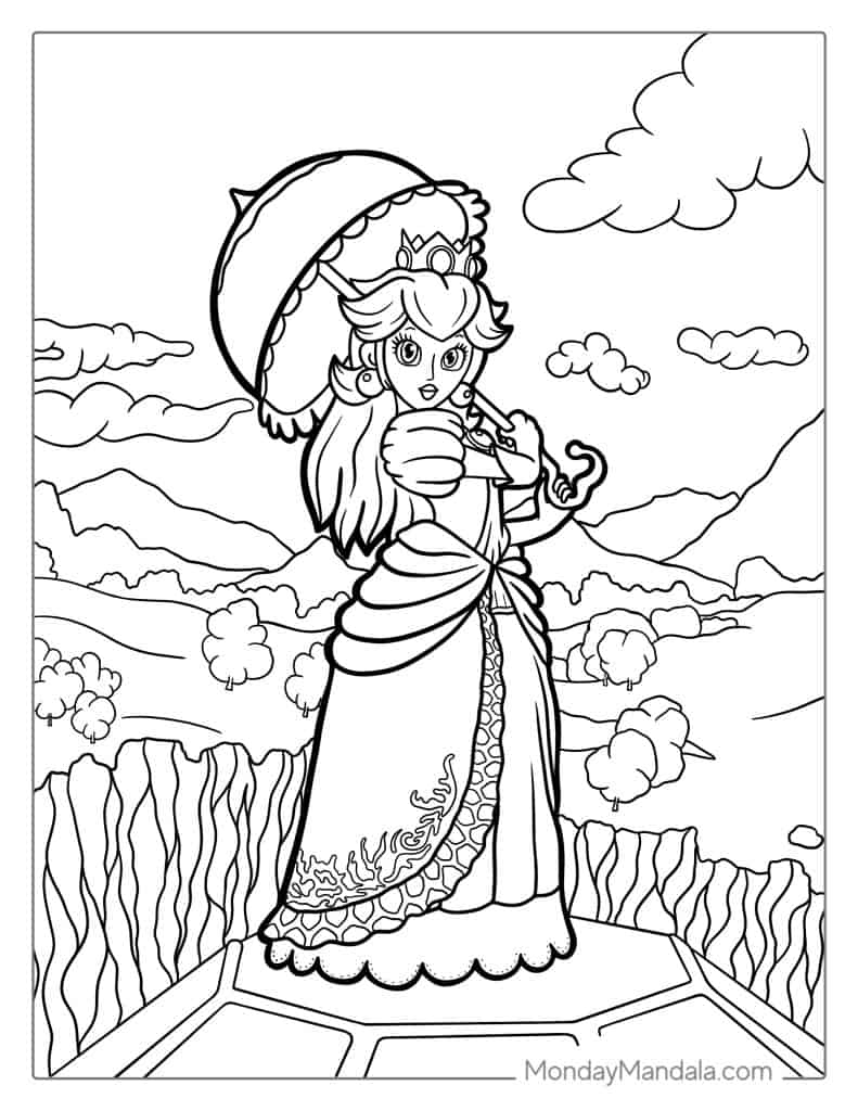 princess peach coloring pages princess peach coloring pages