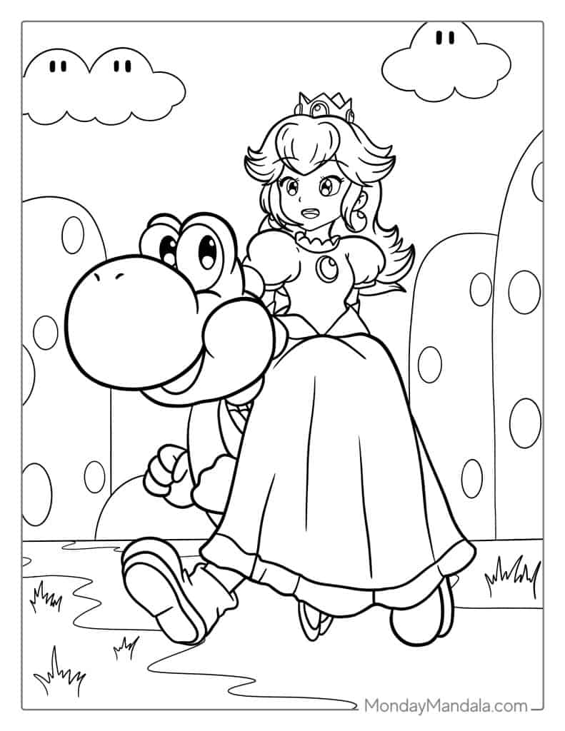 25 Princess Peach Coloring Pages Free PDF Printables 