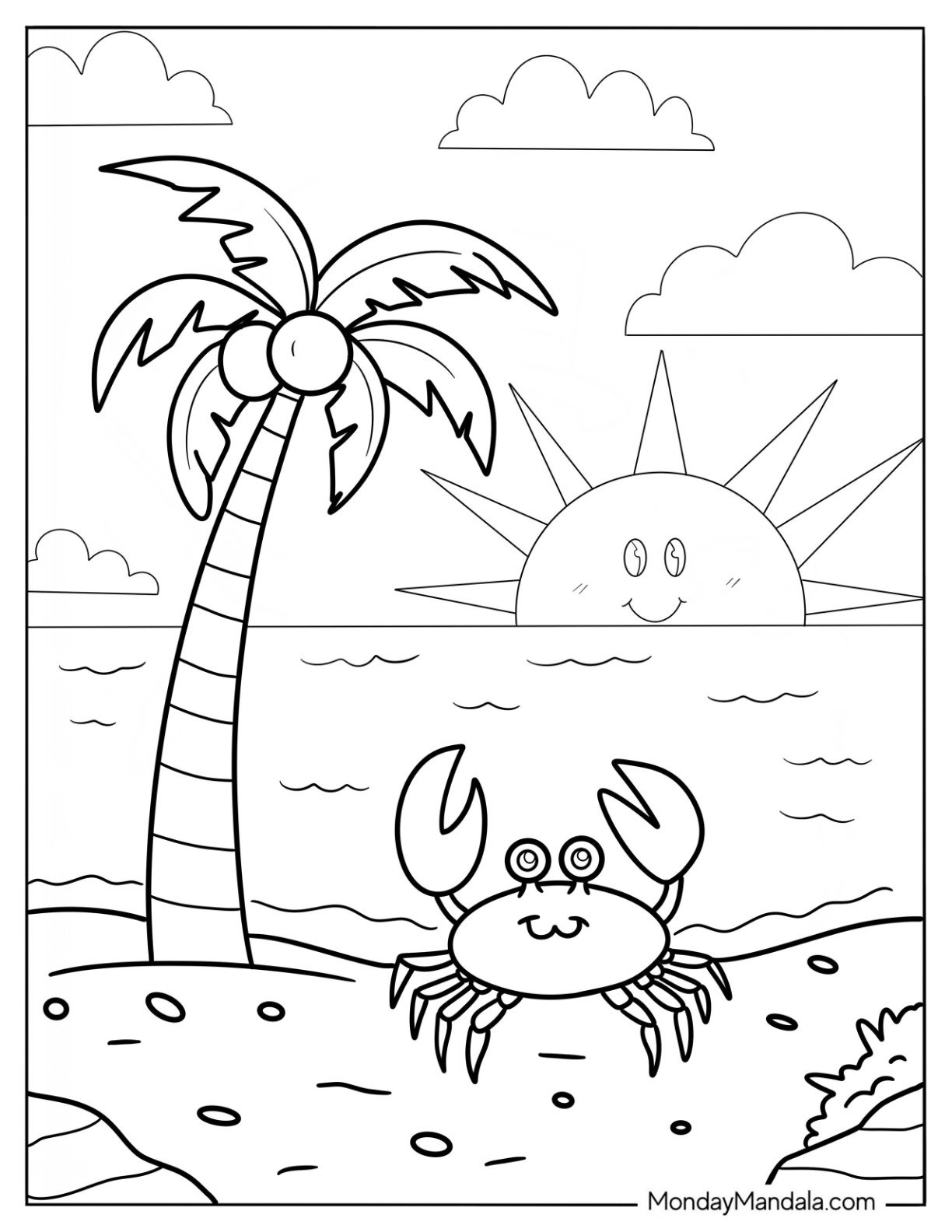 26 Beach Coloring Pages Free PDF Printables 