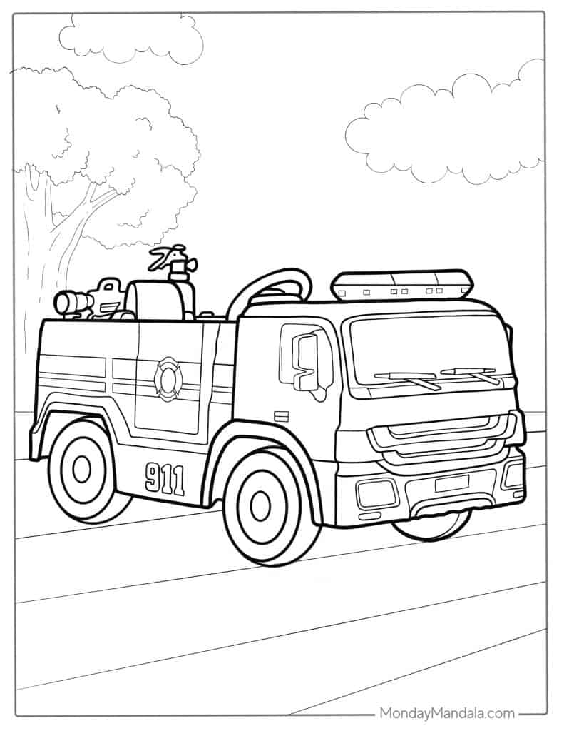 26 Fire Truck Coloring Pages Free PDF Printables 