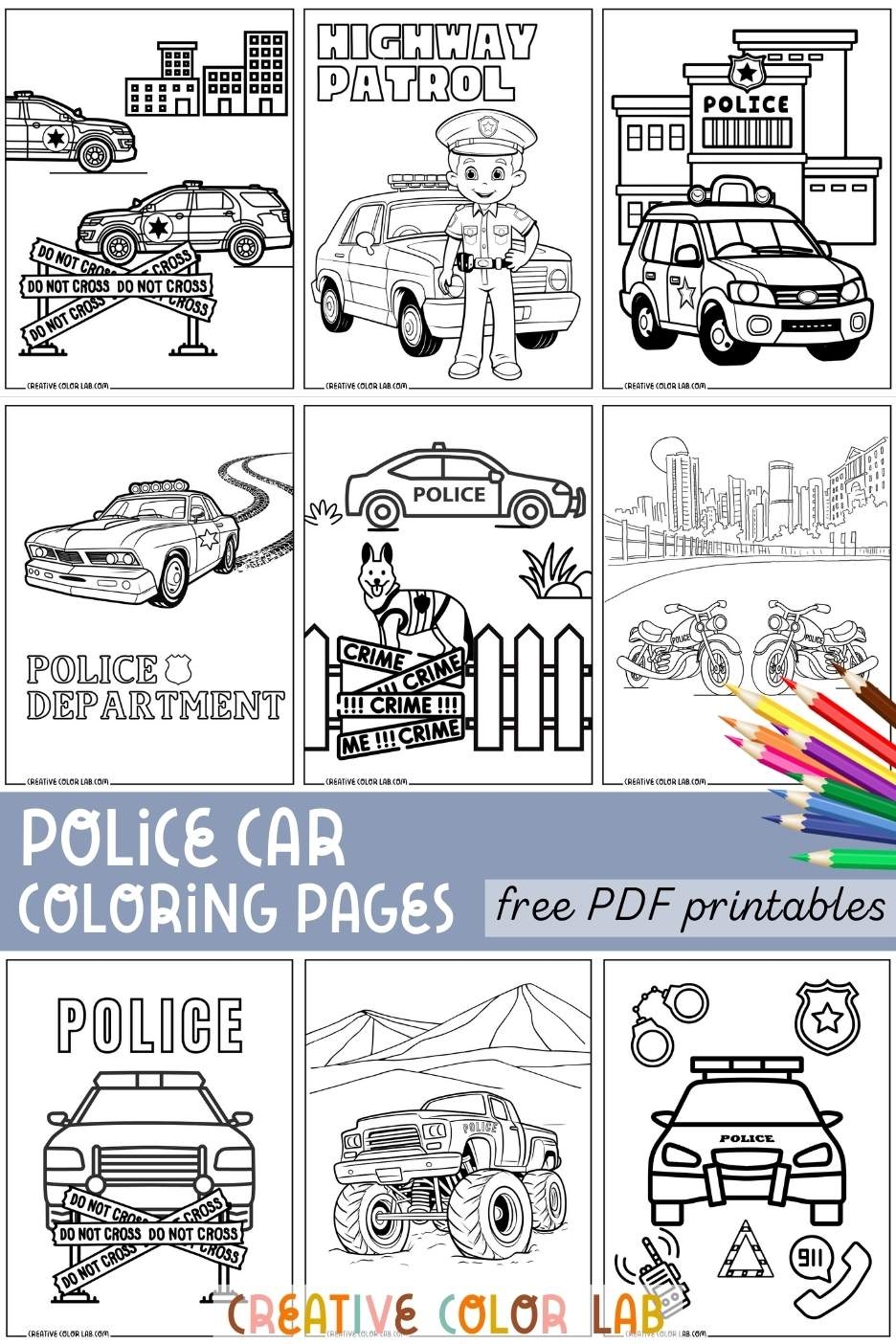 27 Police Car Coloring Pages Free PDF Printables