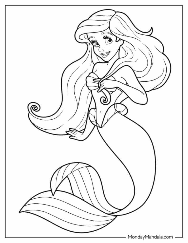 28 Ariel Coloring Pages Free PDF Printables