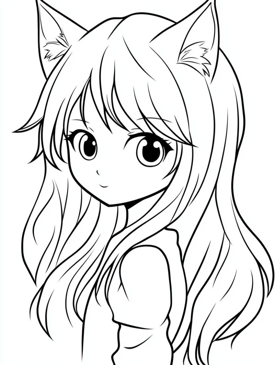 28 Cute Anime Girl Coloring Pages