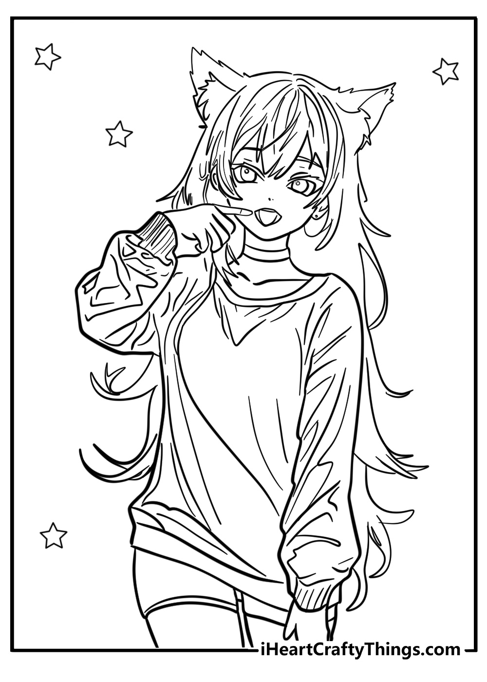 female anime coloring pages