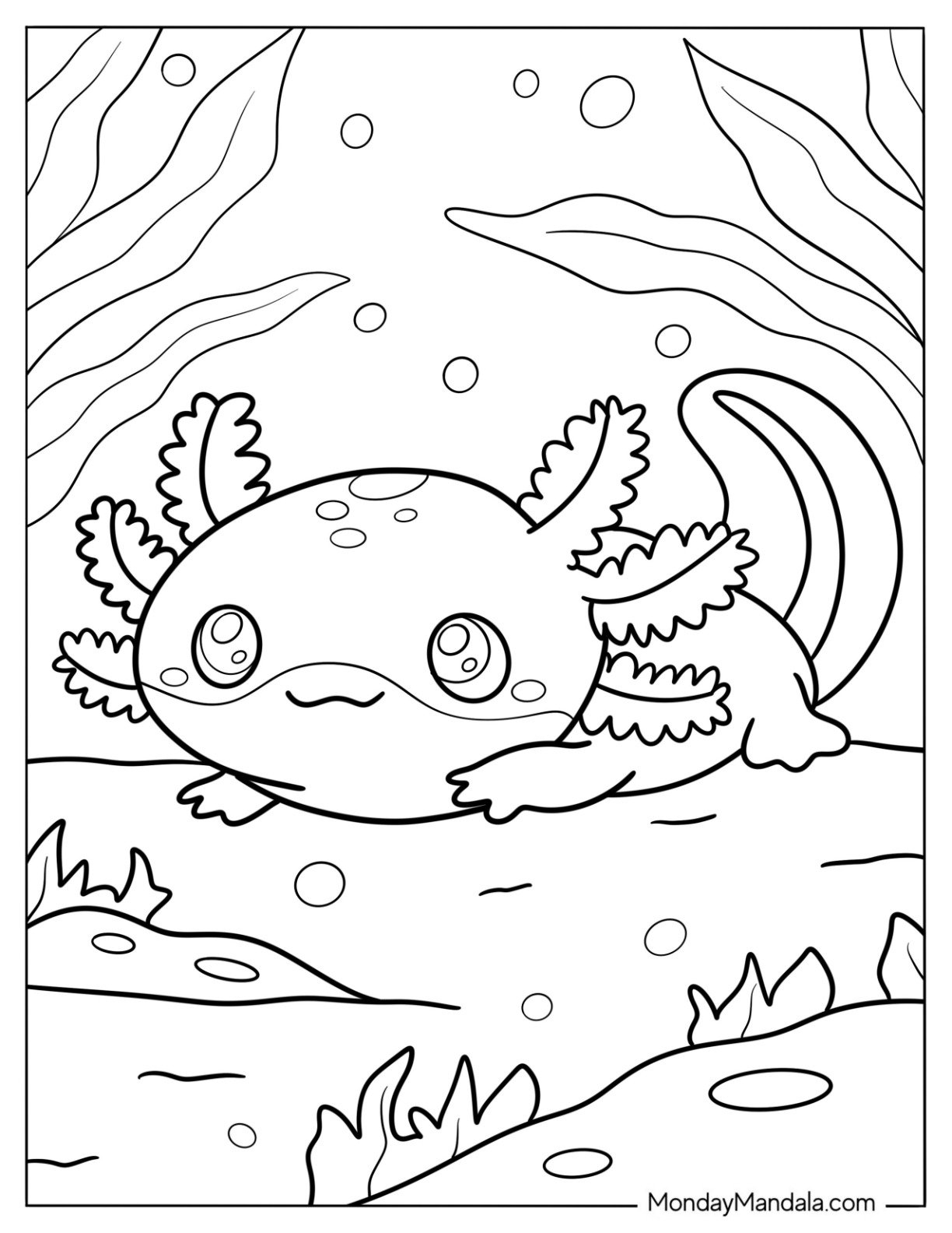 29 Axolotl Coloring Pages Free PDF Printables