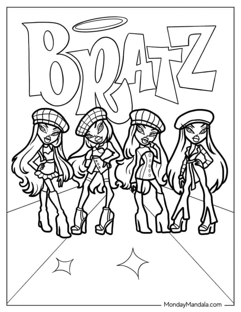 bratz doll coloring pages