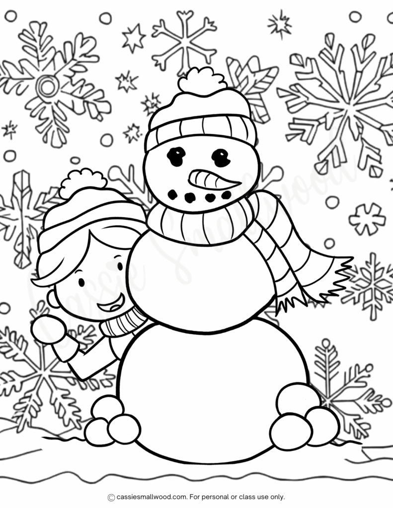 30 CUTE Winter Coloring Pages FREE Printables Cassie Smallwood